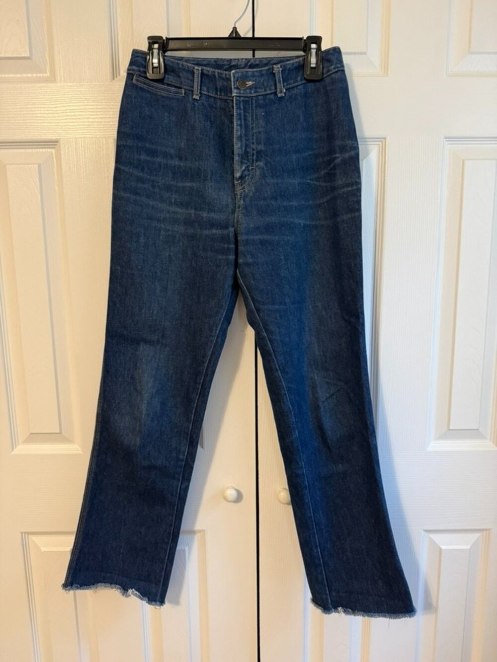 Calvin Klein Vintage Jeans Raw Hem High Waist Straight Leg 38